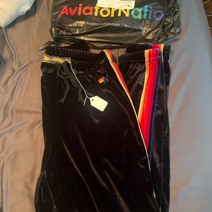 Aviator Nation Classic Velvet- Womens Sweatpants size Medium